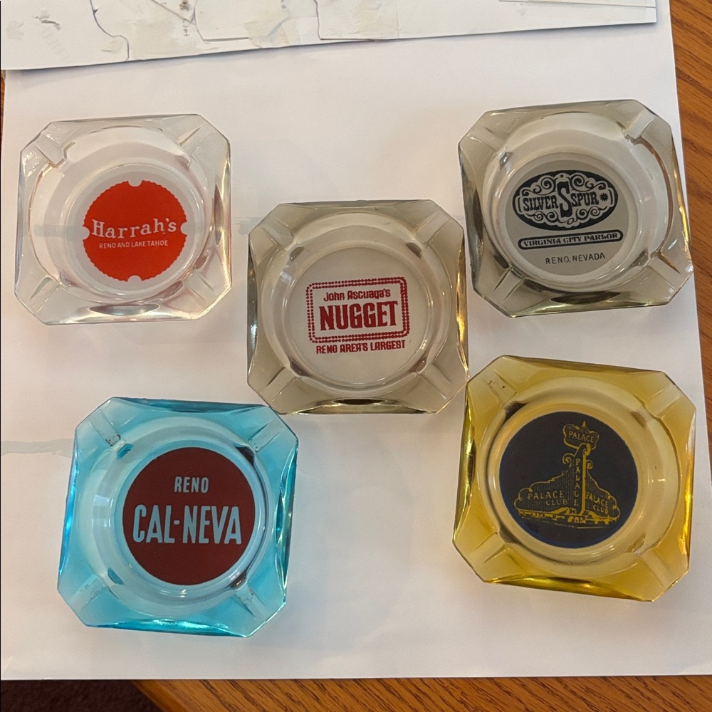 Set of 5 1970s ashtrays from Reno